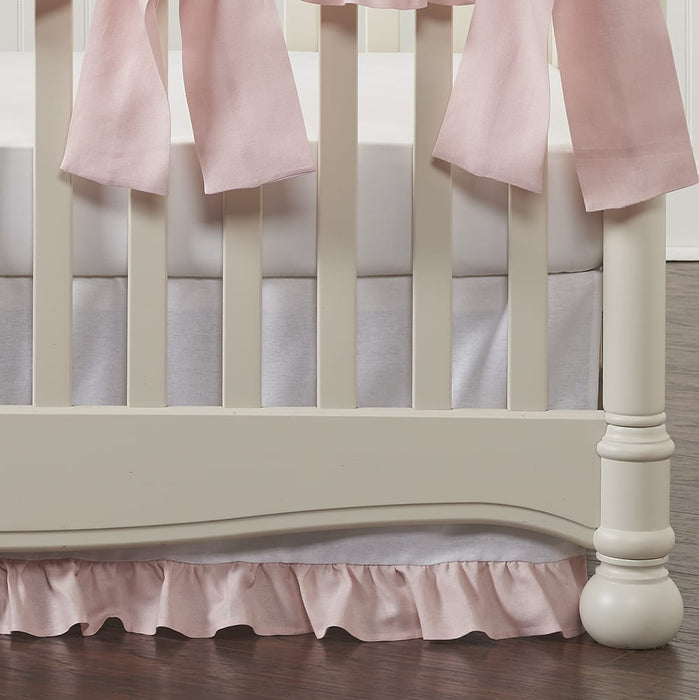 Liz and Roo All White and Pink 8-pc. Crib Bedding Set