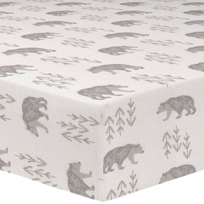 Liz and Roo Cubby Bear and Flax Linen Crib Bedding