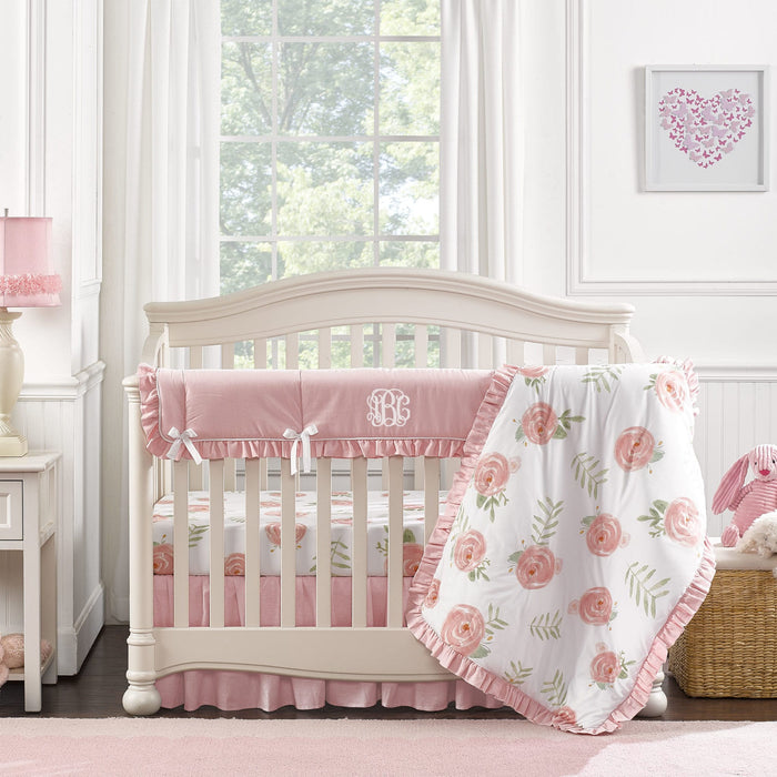 Liz and Roo Pink Peony 4-pc. Crib Bedding Set (with Oversized Peony Blanket)