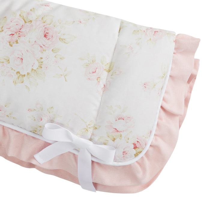 Liz and Roo Shabby Chic Pink Floral Crib Rail Cover