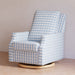 M22287BGHLB,Namesake,Crewe Recliner and Swivel Glider in Blue Gingham with Light Wood Base
