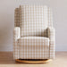 M22287TGHLB,Namesake,Crewe Recliner and Swivel Glider in Tan Gingham with Light Wood Base