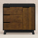 M4223BNL,Babyletto,Hudson 3-Drawer Changer Dresser w/Removable Changing Tray in Black/Natural Walnut