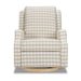 M22287TGHLB,Namesake,Crewe Recliner and Swivel Glider in Tan Gingham with Light Wood Base