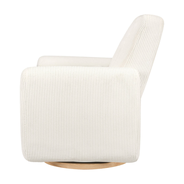 M10287YCLB,Babyletto,Tuba Glider in Ivory Corduroy with Light Wood Base