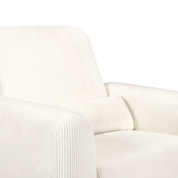 M10287YCLB,Babyletto,Tuba Glider in Ivory Corduroy with Light Wood Base