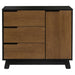 M4223BNL,Babyletto,Hudson 3-Drawer Changer Dresser w/Removable Changing Tray in Black/Natural Walnut