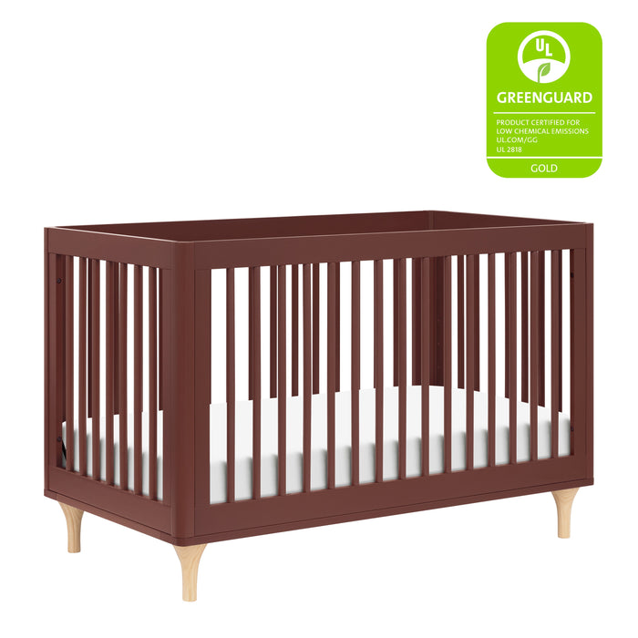 M9001CRN,Babyletto,Lolly 3-in-1 Convertible Crib w/Toddler Bed Conversion in Crimson/Natural