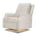 M22287TGHLB,Namesake,Crewe Recliner and Swivel Glider in Tan Gingham with Light Wood Base