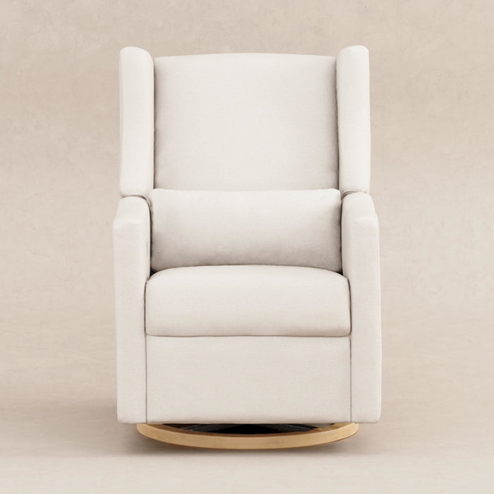M11288PNETLB,Babyletto,Kiwi Glider Recliner w/ Electronic Control and USB in Performance Natural Eco-Twill w/Light Wood Bas