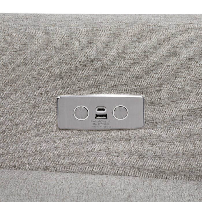 M11288PGEW,Babyletto,Kiwi Glider Recliner w/ Electronic Control and USB in Performance Grey Eco-Weave