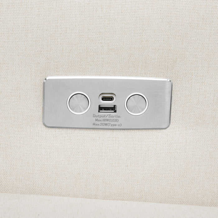 M11288PCMEW,Babyletto,Kiwi Glider Recliner w/ Electronic Control and USB in Performance Cream Eco-Weave