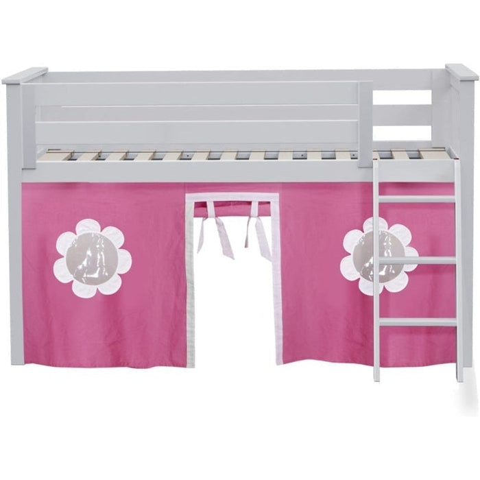 Jackpot Deluxe York Twin Play Loft with Pink/White Curtain