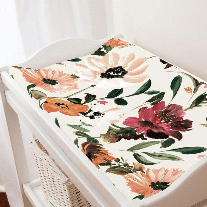 Liz and Roo Moody Floral Changing Pad Cover