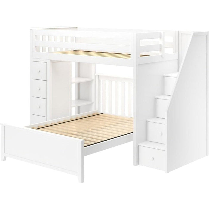 Jackpot Deluxe Oxford Staircase Loft Bed Storage + Full Bed