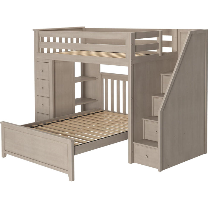 Jackpot Deluxe Oxford Staircase Loft Bed Storage + Twin Bed