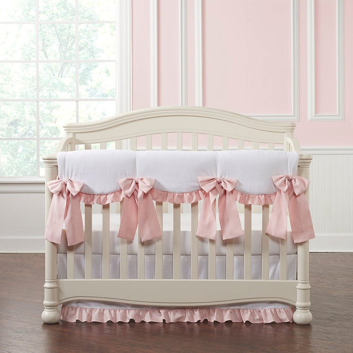 Liz and Roo All White and Pink 8-pc. Crib Bedding Set
