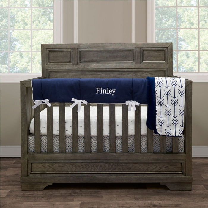 Liz and Roo Navy and French Gray Archery Crib Bedding Set