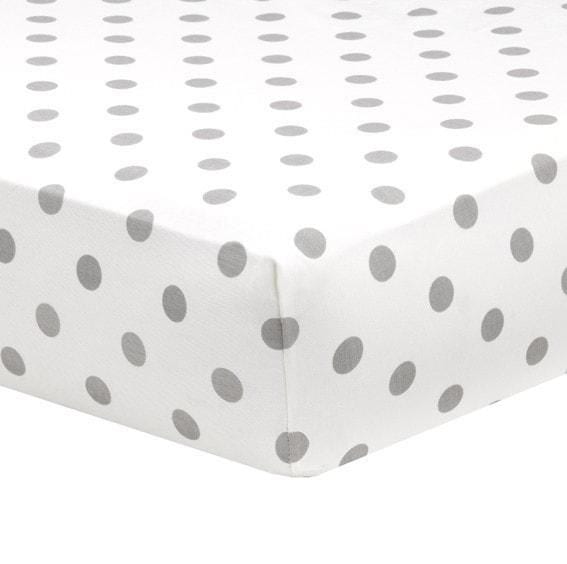 Liz and Roo Gray Polka Dots Crib Sheet — Decor4Kids