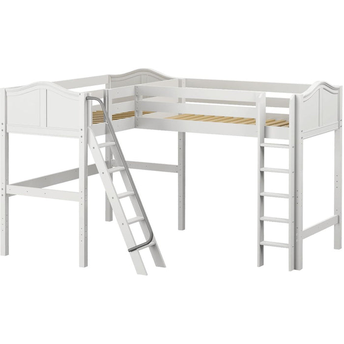 Maxtrix Twin High Corner Loft with Straight Ladder and Angled Ladder