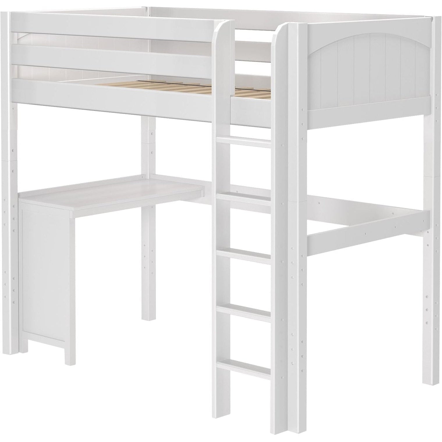 Maxtrix Twin High Loft Bed with Straight Ladder and Corner Desk ...