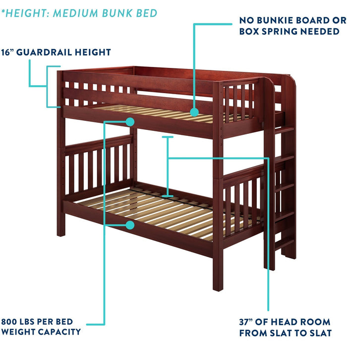 Maxtrix Full Medium Bunk Bed with Stairs and Slide
