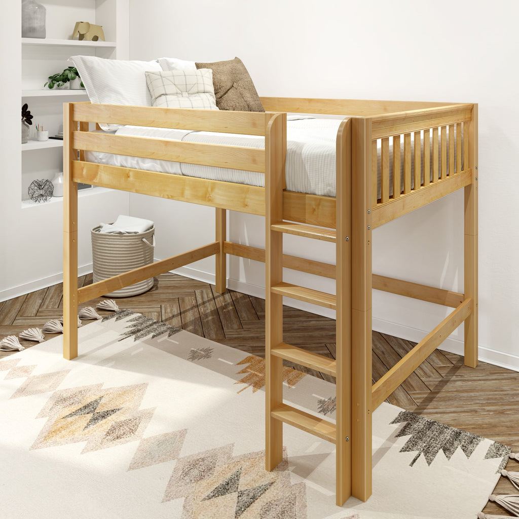 Maxtrix Full Mid Loft Bed with Ladder — Decor4Kids