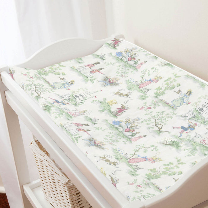 Liz and Roo Nursery Rhyme Toile Changing Pad Cover