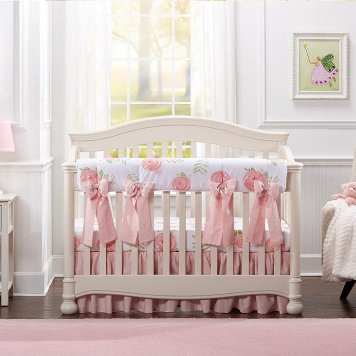 Liz and Roo Pink Peony 8-pc. Crib Bedding Set (Pink Linen Bows)