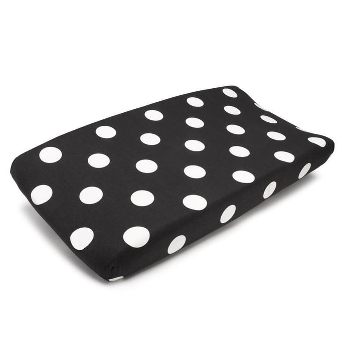 Liz and Roo Polka Dots (Black and White) Contoured Changing Pad Cover