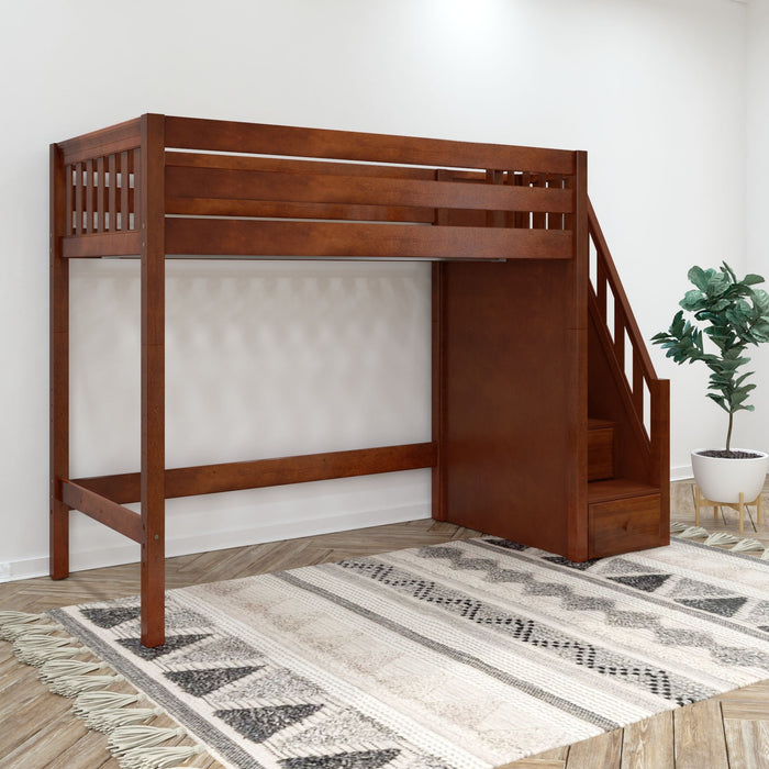 Maxtrix Twin High Loft Bed with Stairs