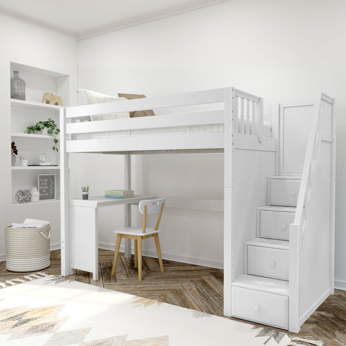 Corner Loft Bed Stairs Desk Full Loft Bed Wood Full Twin High Corner