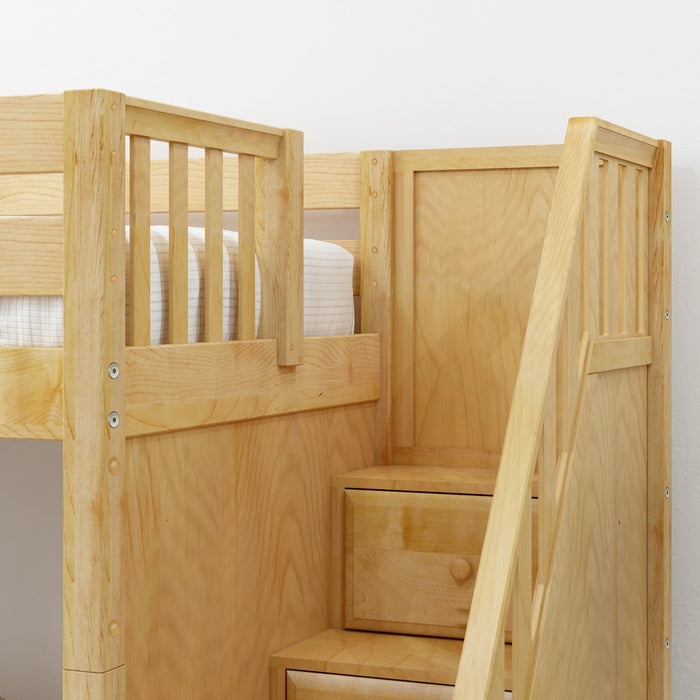 Maxtrix Twin Mid Loft Bed with Stairs