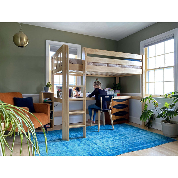 Maxtrix Twin XL High Loft Bed with Straight Ladder and Long Desk