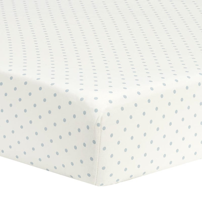 Liz and Roo Mini Dots Crib Sheet in Light Blue | Cotton Twill Crib Sheet